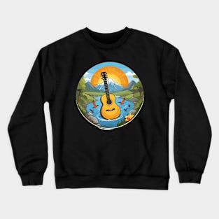 Landscape Mountains Guitar Crewneck Sweatshirt